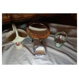 4 decor baskets - one handle chipped
