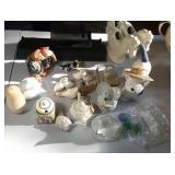 3 black decor shelves, blank nesting dolls, 2