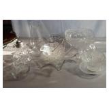 lot of glass and crystal pieces
