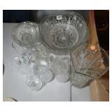 cut glass and crystal lot - tall shot glasses,
