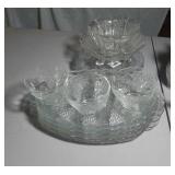 glass tea cups and individual matching trays, 2