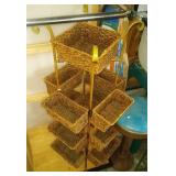 wicker basket display tower - 13 baskets