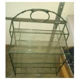 4 glass shelf wire decor tack - 24 inch wide, 32