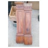 2 wooden crates and 2 mantle side boards