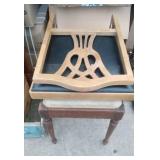 folding wood chair and piano bench