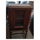 lighted oak display cabinet