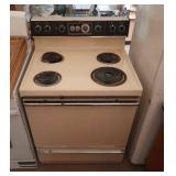 GE tan electric stove - untested