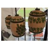3 piece vine canister set
