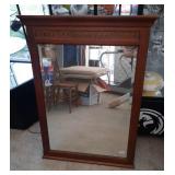 large Hekman beveled wood framed mirror