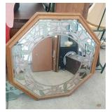 octagonal floral mirror - 40 inch diameter