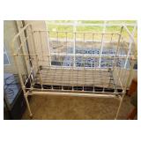 antique metal white crib - 44 inch long, 24 inch