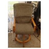 tall green fabric chair - 46 inch at back