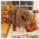 Little Miss Muffett doll, pine cone basket,