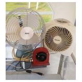3 desk fans - KM, Homes and JVC usb fan