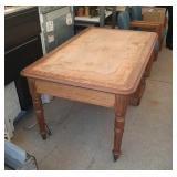 1898 L.C. Thompson oak raised panel wood desk