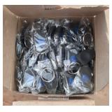 small box of key chains with blue lights,