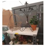 decor - 5 candle candelabra, 2 ivy pots, wire