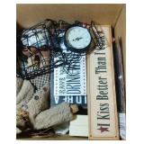 napkin holder and clock, "Wine" signs, "Campbells