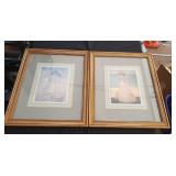 2 framed "Woman with a Parasol