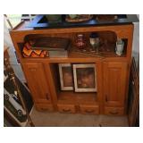 bar cabinet with wine glass rack - 42 inch wide,