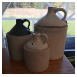small Minnesota Stone Ware jug and 2 others