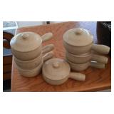 7 soup crocks with lids