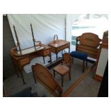 5 piece Twin bed set including 2 vanity tables,
