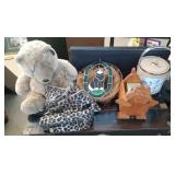 duck ice bucket, beaver planter, stained glass cat