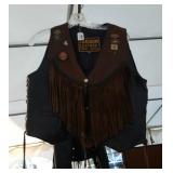 Hudson Leather Ladies XS leather vest with Harley