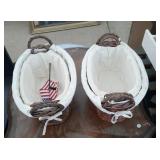 4 decor baskets with handles - 13 inch and 15 inch