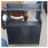 black wood wall mounted secretary - 25 inch wide,