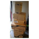 2 boxes of white paper bags, 4 hole trays, 20 oz.