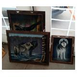 3 "Made in Mexico" framed paintings - Husky (19