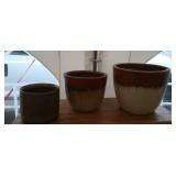 2 clay pots and one other pot - 15 inch outside