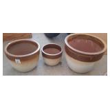 3 clay pots - 15 inch diameter and 12 inch tall