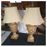 2 matching lamps with shades - stand 34 inches