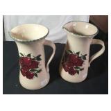 2 Home & Garden pitchers - stand 10 inches, one