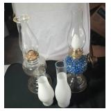 Oil lamp, electric oil lamp, wick holder & 2 extra
