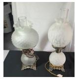2 electric oil lamps - tallest is 19 inch