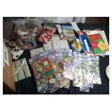 stickers, markers, glue guns, girls ponyos,