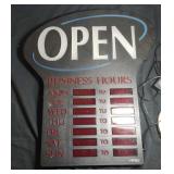 electric "OPEN" sign - 23 inch by 21 inch