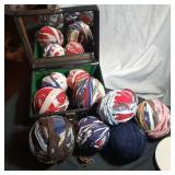 10 balls of re-purposed clothing for rugs