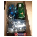 box of Christmas ornaments