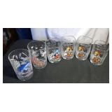 6 Disney glasses - 5 inch tall