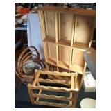 wine rack, Naturals box, and 3 nesting baskets