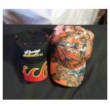 6 orange camouflage or racing ball caps