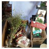 Christmas Decor lot - Rudolph book, wooden snowman