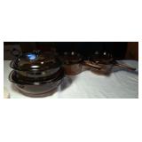 Pyrex and Visions Cookware pots with lids