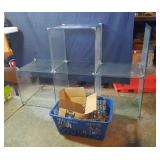 glass panels and shelving brackets to make