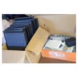 shoebox full of costume jewelry & jewelry displays